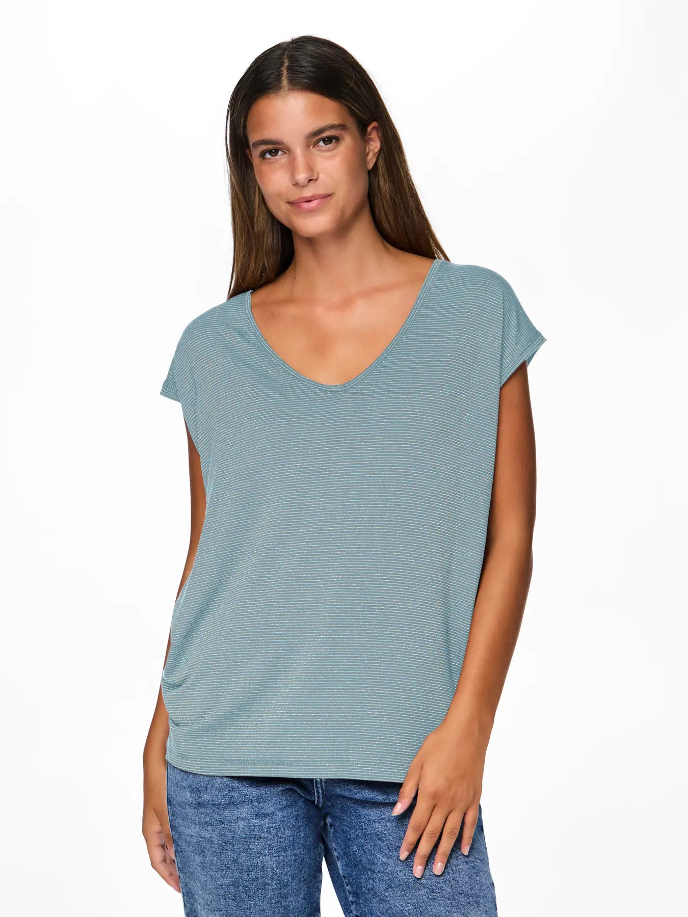 PCBILLO TEE LUREX STRIPES JRS NOOS BC Grey