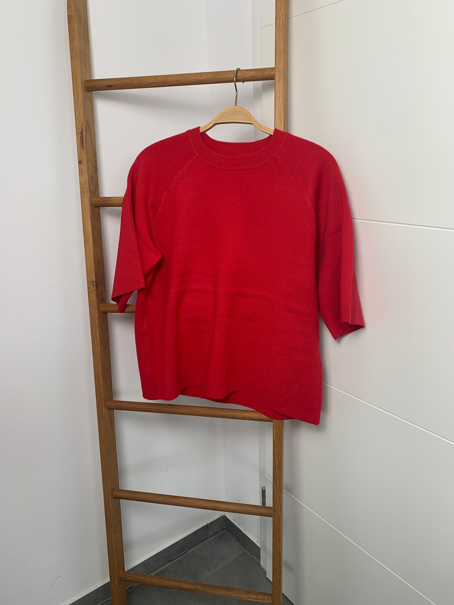 OBJREYNARD 2/4 KNIT PULLOVER NOOS Red