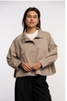 Ot.7002721 Wide fit short jacket with high collar Cumin