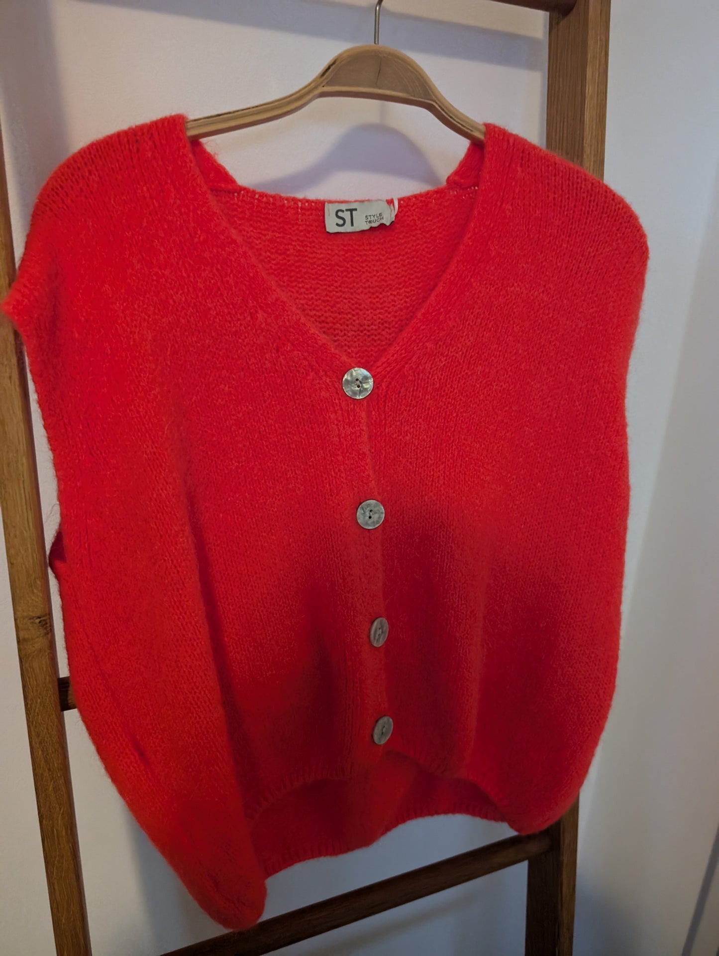 Strickweste Knöpfe Orange