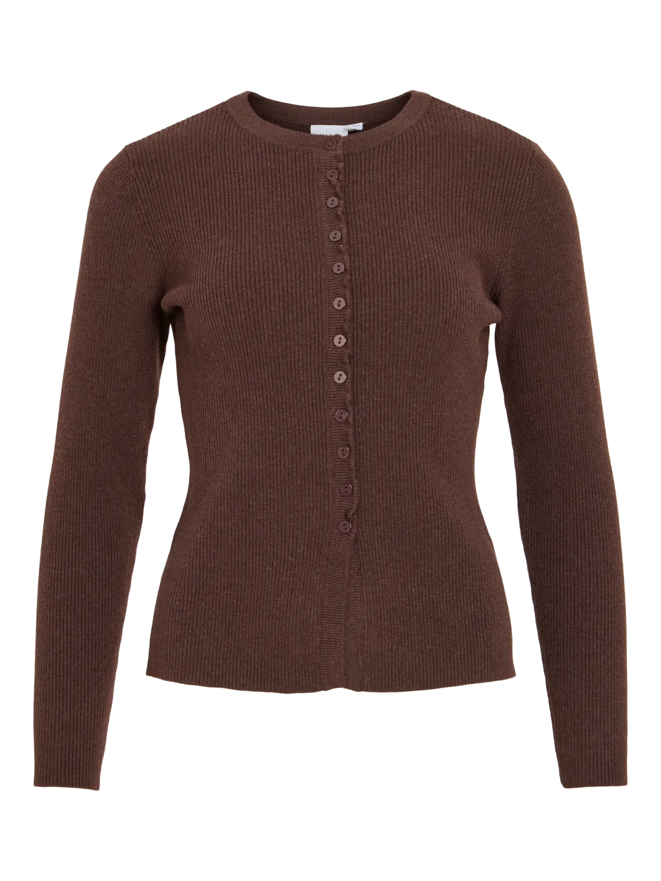 VIKERRY L/S BUTTON RIB CARDIGAN - NOOS 5140838 Coffee Bean