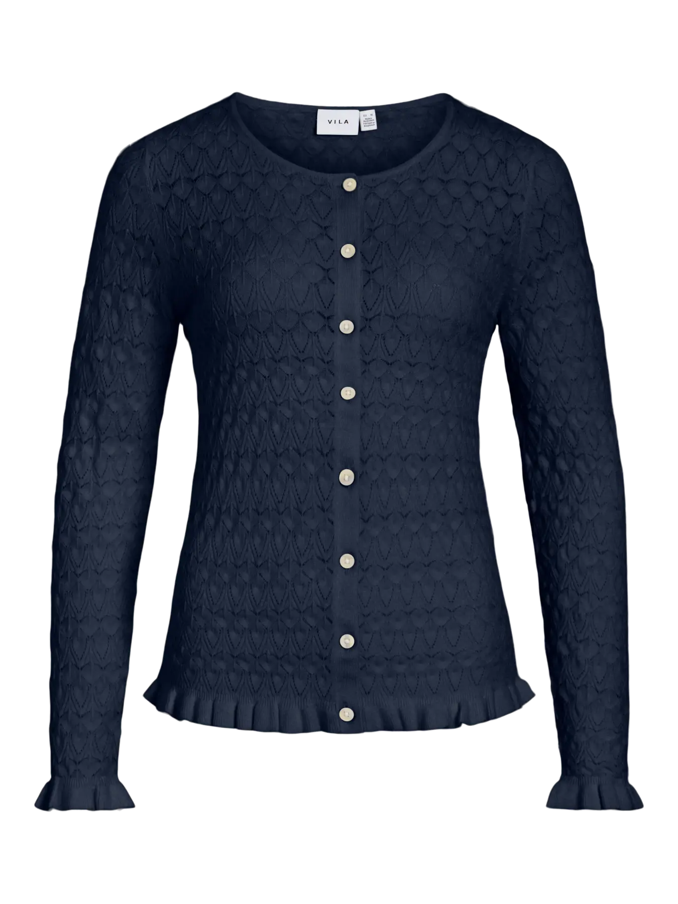 VILULLA L/S POINTELLE KNIT CARDIGAN/RN 5135023 Navy Blazer