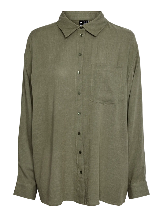 PCPIA LS LOOSE SHIRT WVN NOOS Green