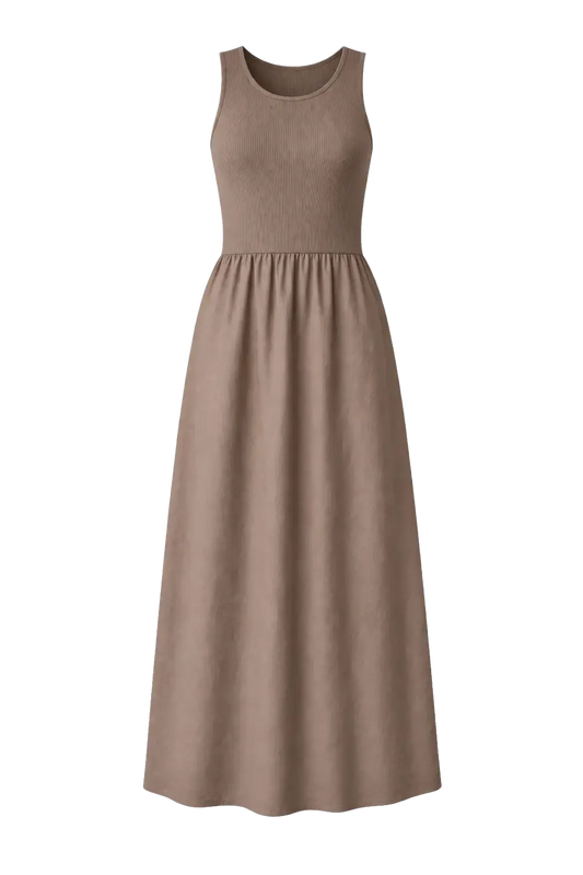 VICARLY O-NECK S/L ANKLE DRESS - NOOS 5217863 Falcon