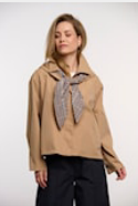 Cole.7002721 Reversible jacket with detachable hood with shawl Golden reed