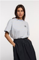 Elowen.7002721 Cropped striped T-shirt Light blue white