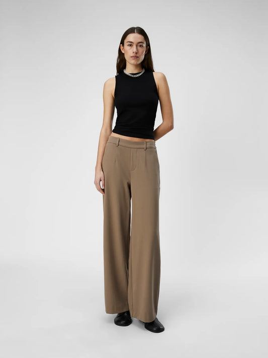 OBJLISA WIDE PANT NOOS Brown