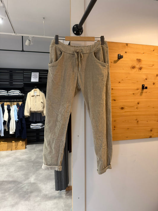 Cord Jogger Hose für Damen – Viskosemix in Braun, Schwarz oder Beige