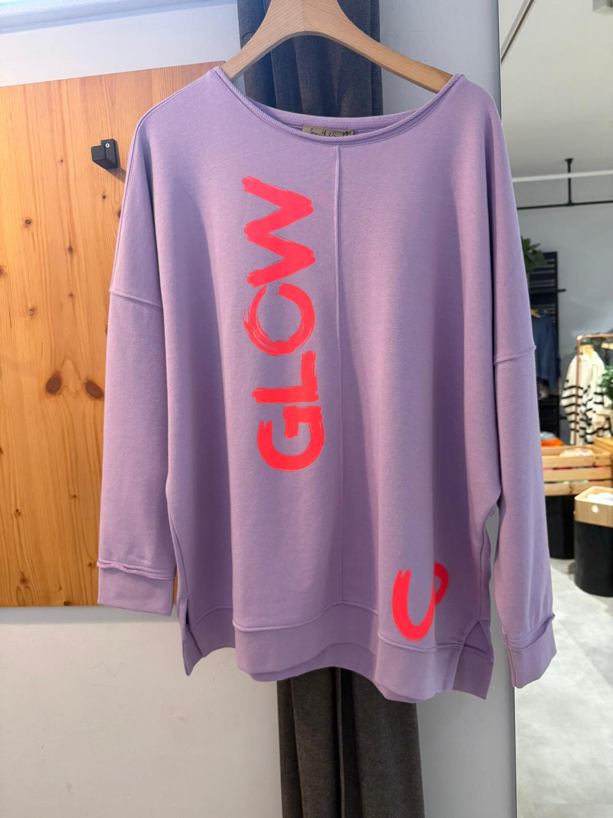 Smith & Soul Oversize Sweatshirt Damen – Neon Print Lavender