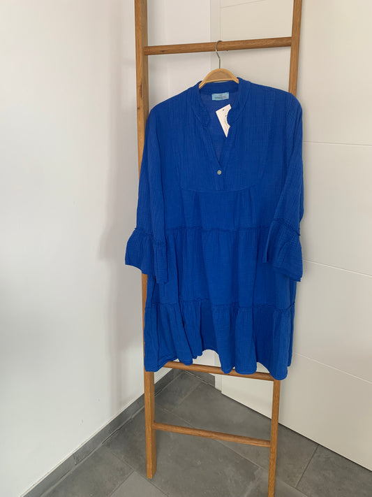 Zwillingsherz Musselinkleid - Royal blau