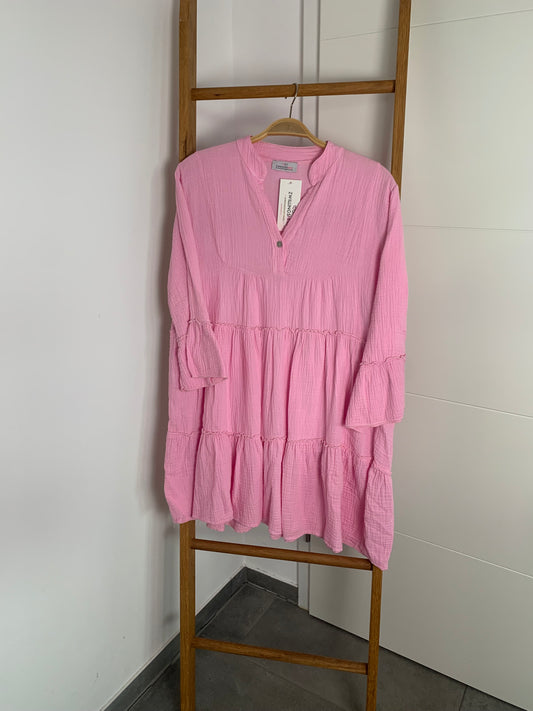 Zwillingsherz Musselinkleid - rosa