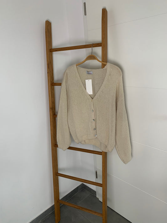 Zwillingsherz Strickjacke - creme