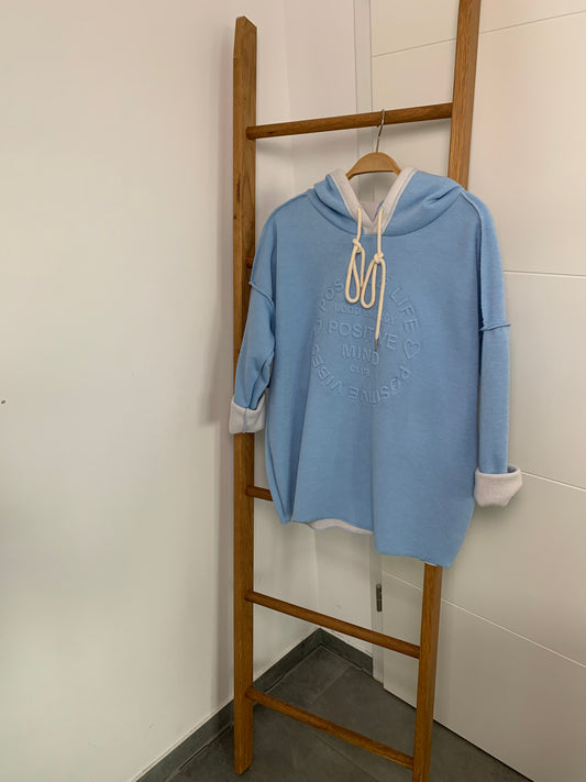Zwillingsherz Hoodie - hellblau S/M