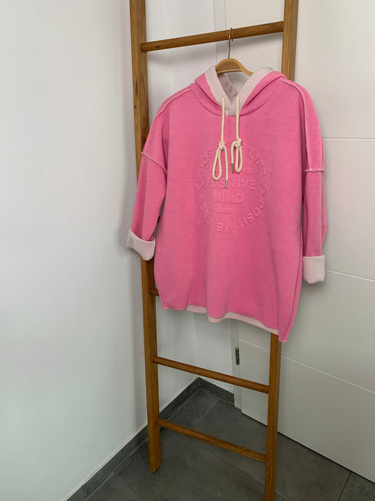Zwillingsherz Hoodie - pink S/M