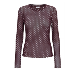 NUJINKA MESH BLOUSE Fudge