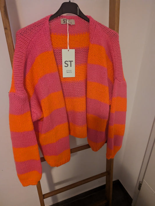 Strickjacke gestreift