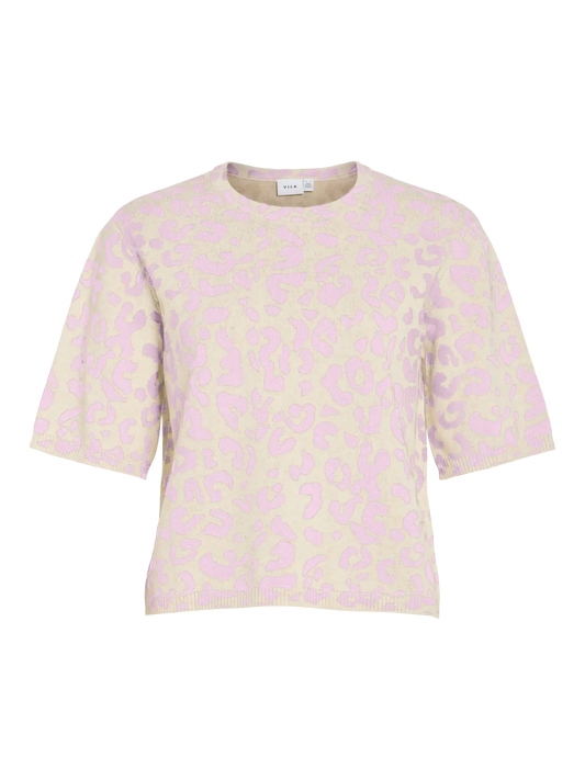 VIMAYAS O-NECK 2/4 KNIT - NOOS 5223527 Super Light Natural Melan LEO Festival Bloom