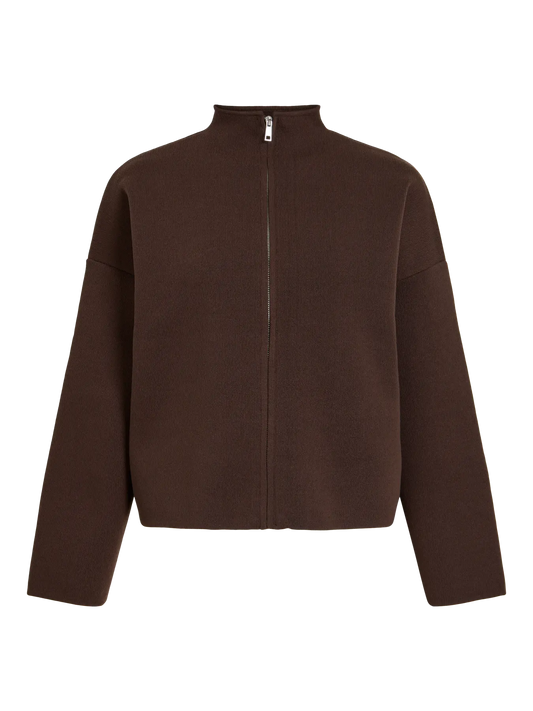 VIMOXIE HIGHNECK L/S KNIT CARDIGAN/BFS 5128305 Coffee Bean