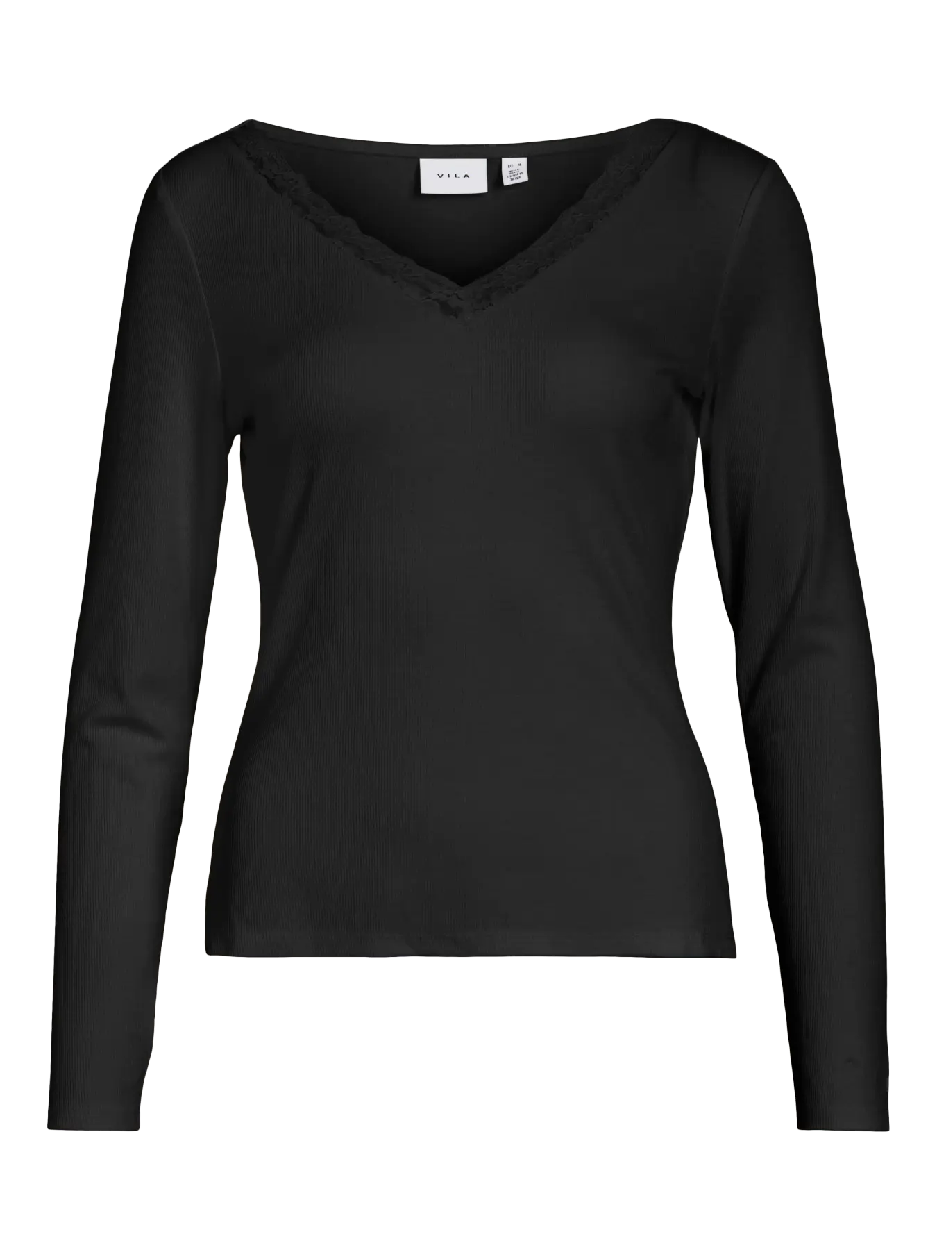 VIRONJA L/S V-NECK RIB TOP 5198933 Black Beauty