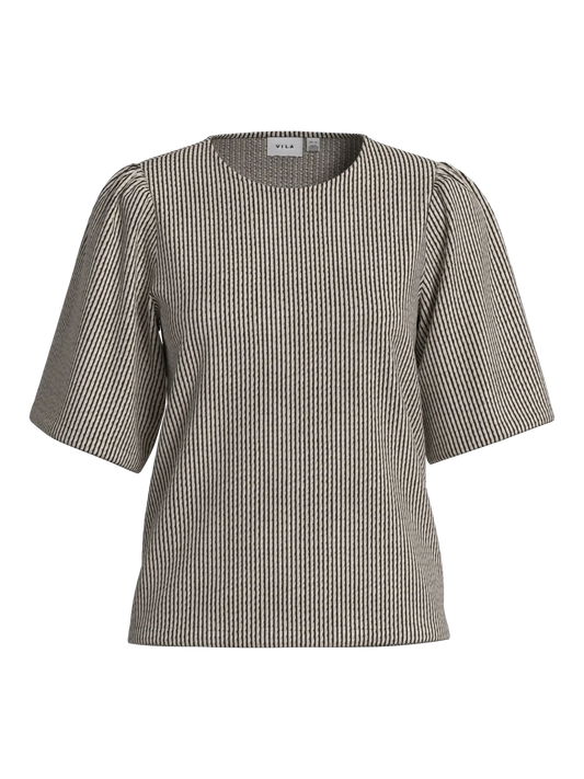 VISTRIPLO O-NECK 2/4 TOP/VOL 5223911 Tiramisu BIRCH
