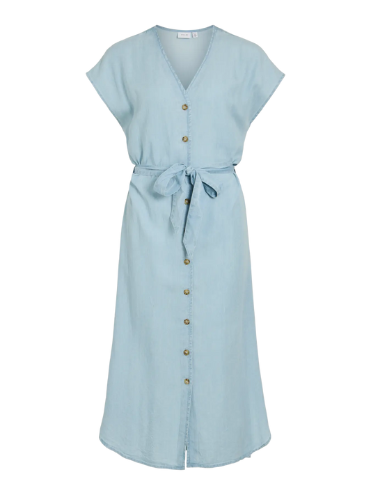 VITEVIRA C/S MIDI SHIRT DRESS - NOOS 5193610 Light Blue Denim