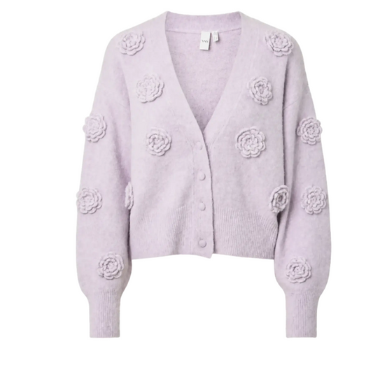 YASROMEA LS KNIT CARDIGAN S. 5234576 Orchid Petal