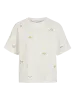 VIMONIE FLORAL EMB O-NECK S/S T-SHIRT 5180663 Snow White EMB. MELLOW YELLOW