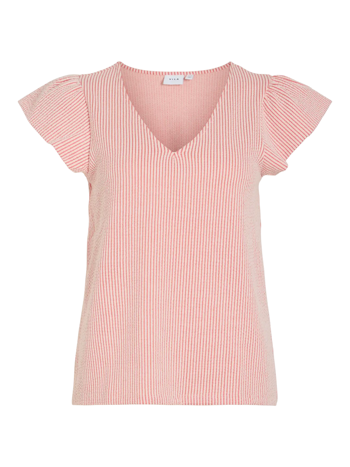 VISTRIPLO V-NECK C/S TOP/VOL 5229052 Rose of Sharon BIRCH
